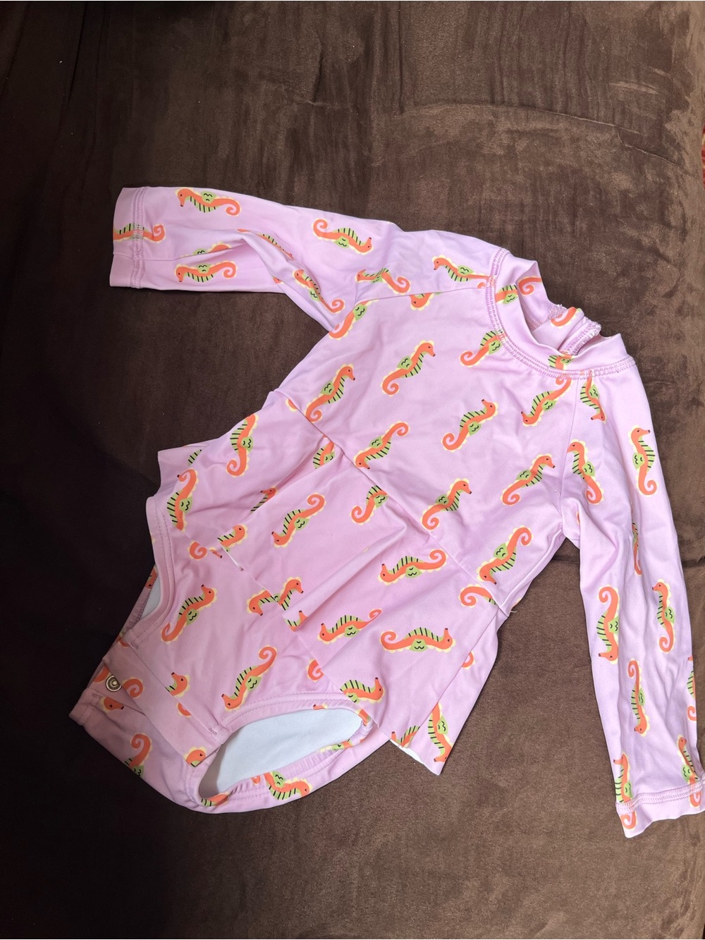 Hanna Andersson swimsuit 6-12 months Lavender Seahorses Rash Guard